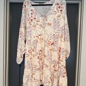 American Eagle Outfitters Floral V-Neck Blouse